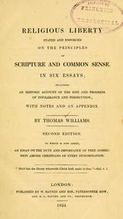 Tapa de Religious liberty stated and enforced on the principles of scripture and common sense