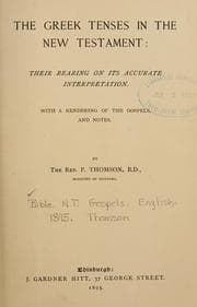Tapa de The Greek tenses in the New Testament