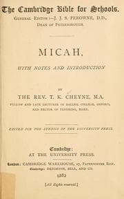 Tapa de Micah, with notes and introduction
