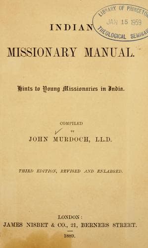 Tapa de Indian missionary manual