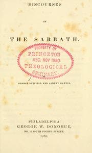 Tapa de Discourses on the Sabbath