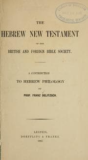 Tapa de The Hebrew New Testament of the British and foreign Bible society