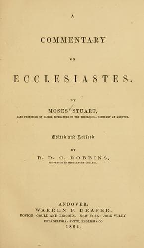Tapa de A commentary on Ecclesiastes