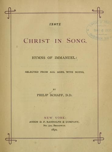 Tapa de Christ in song