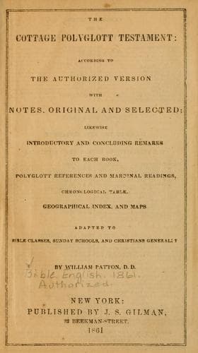 Tapa de The cottage polyglott Testament, according to the Authorized version with notes, original and selected