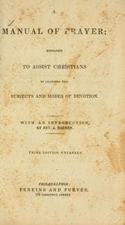 Tapa de A manual of prayer