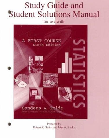 Tapa de Study guide and student solutions manual for use with Statistics a first course