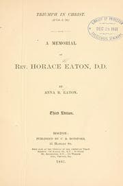 Tapa de A memorial of Rev. Horace Eaton, D. D