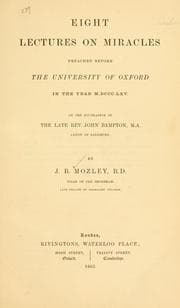Tapa de Eight lectures on miracles preached before the University of Oxford in the year MDCCCLXV ..