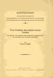 Tapa de Vom Problem des objektivierten Geistes