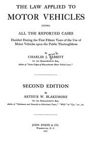 Tapa de The law applied to motor vehicles