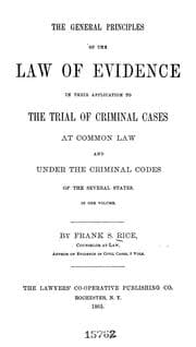 Tapa de The general principles of the law of evidence