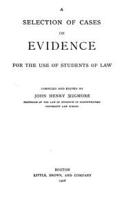 Tapa de A selection of cases on evidence