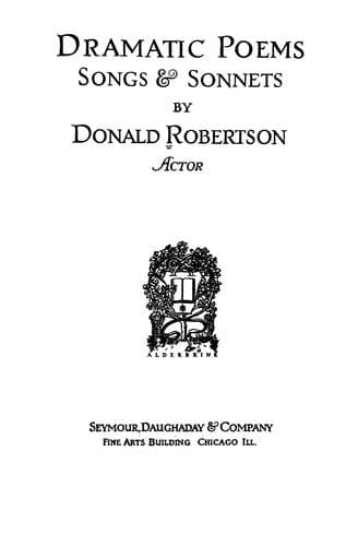 Tapa de Dramatic poems, songs & sonnets