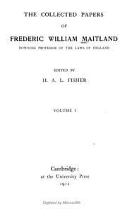 Tapa de The collected papers of Frederic William Maitland