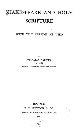 Tapa de Shakespeare and Holy Scripture
