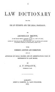 Tapa de A law dictionary for the use of students and the legal profession