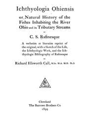 Tapa de Ichthyologia Ohiensis, or, Natural history of the fishes inhabiting the river Ohio and its tributary streams
