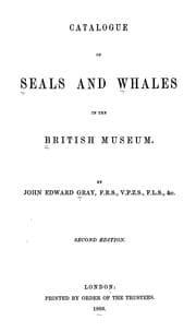 Tapa de Catalogue of Seals and Whales in the British Museum