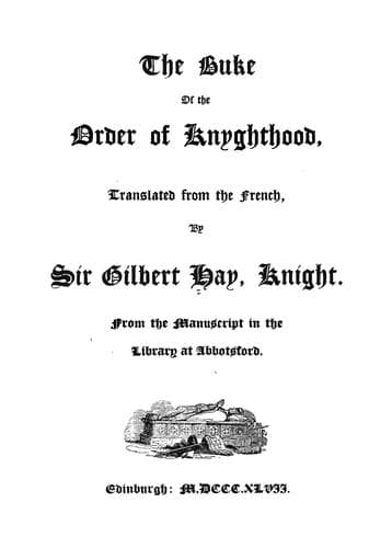 Tapa de Le libre del orde de cauayleria
