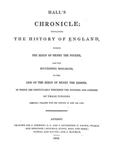 Tapa de Hall's chronicle