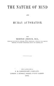 Tapa de The nature of mind and human automatism