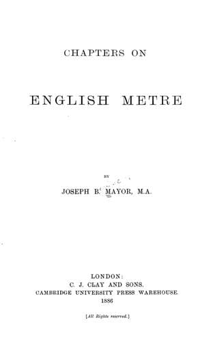 Tapa de Chapters on English metre