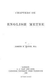 Tapa de Chapters on English metre