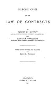 Tapa de Selected cases on the law of contracts