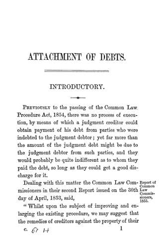 Tapa de Attachment of debts