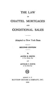 Tapa de The law of chattel mortgages and conditional sales