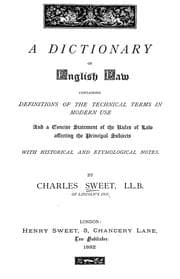 Tapa de A dictionary of English law