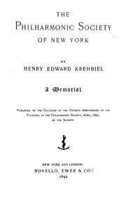 Tapa de The Philharmonic Society of New York