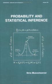 Tapa de Probability and Statistical Inference (Statistics: a Series of Textbooks and Monogrphs)