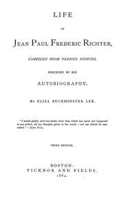 Tapa de Life of Jean Paul Frederic Richter