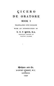 Tapa de De oratore, book 1