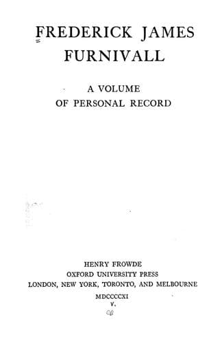 Tapa de Frederick James Furnivall