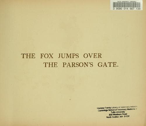 Tapa de The fox jumps over the parson's gate