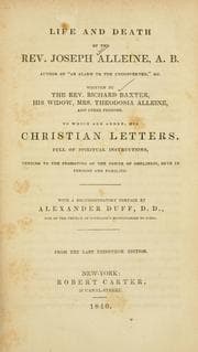Tapa de Life and death of the Rev. Joseph Alleine--
