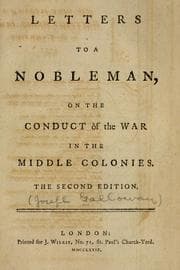 Tapa de Letters to a nobleman, on the conduct of the war in the middle colonies
