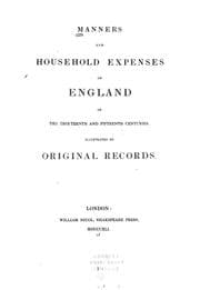 Tapa de Manners and household expenses of England in the thirteenth and fifteenth centuries