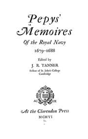 Tapa de Pepys' Memoires of the Royal Navy, 1679-1688