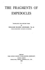 Tapa de The fragments of Empedocles