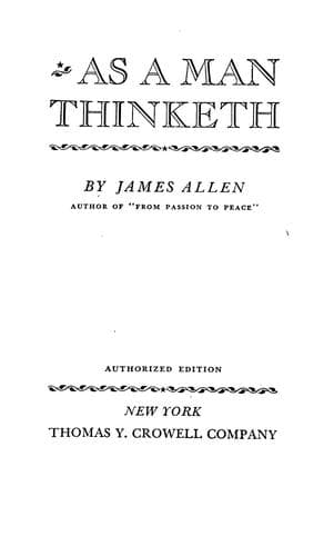Tapa de As a man thinketh