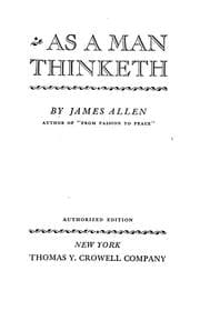 Tapa de As a man thinketh