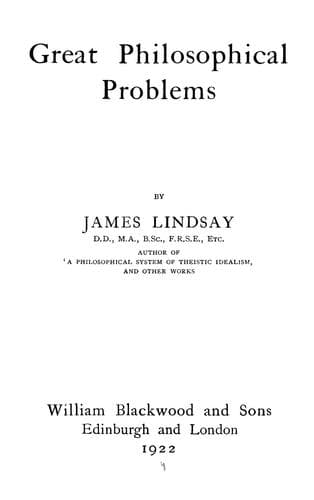 Tapa de Great philosophical problems