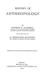 Tapa de History of anthropology