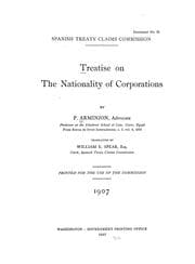 Tapa de Treatise on the nationality of corporations