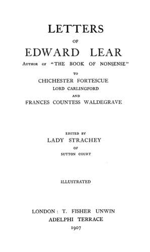 Tapa de Letters of Edward Lear