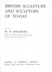 Tapa de British sculpture and sculptors of today